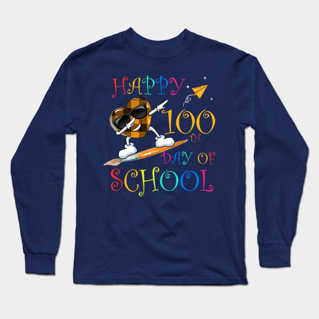 Cute Heart Happy 100th Day Of School Shirt For Kids Student Long Sleeve T-Shirt by hoppeaissam